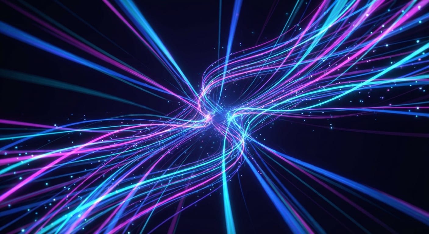 Abstract neon competitive network visualization