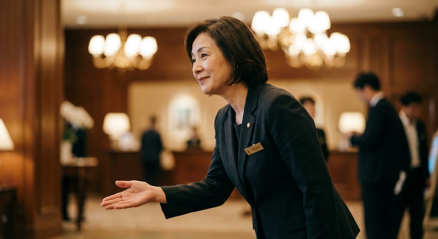 Hotel concierge providing service