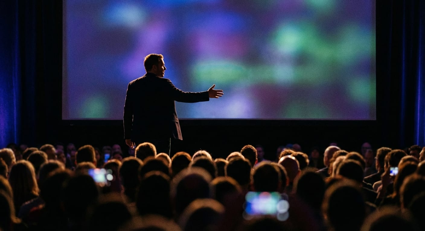 Speaker on conference stage