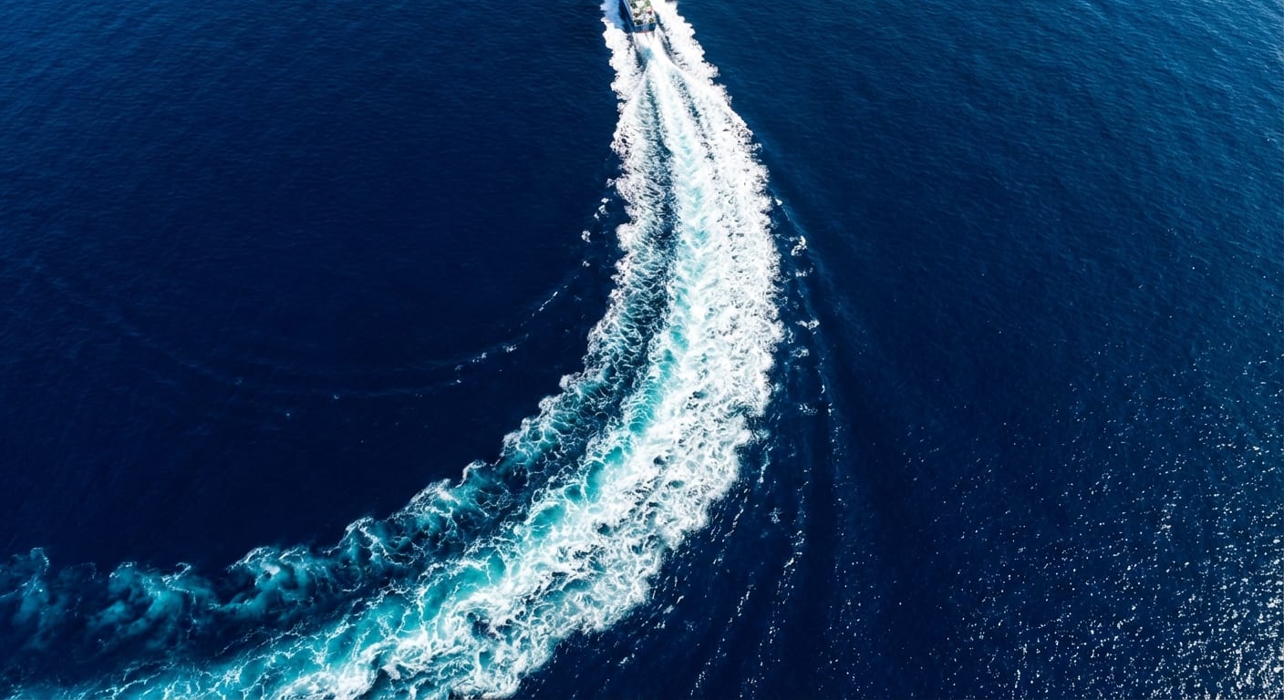 Ship wake from above — momentum and direction