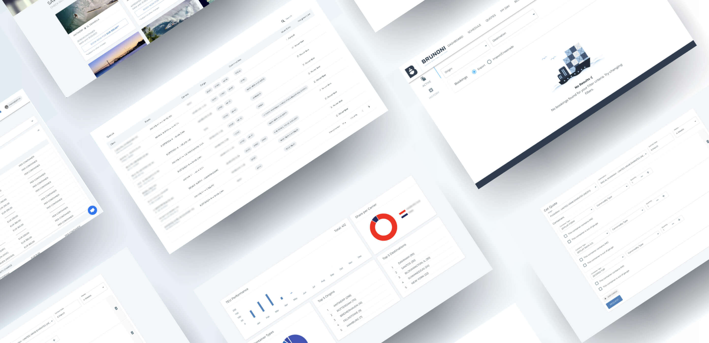 Brunoni full-width shipping interface