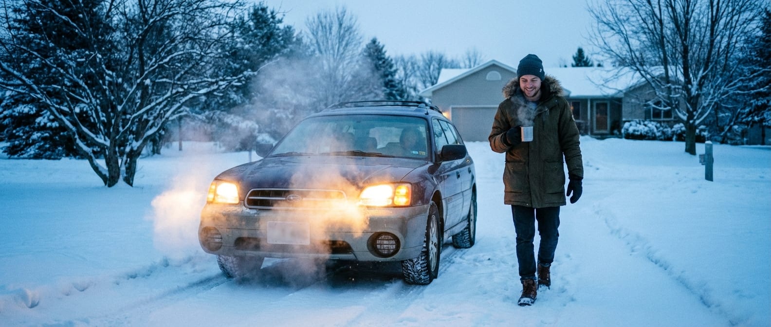 Person walking to pre-warmed car
